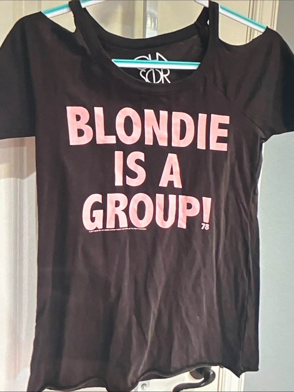 Chaser Black Short-Sleeve Tee with Pink 'BLONDIE IS A GROUP' Graphic